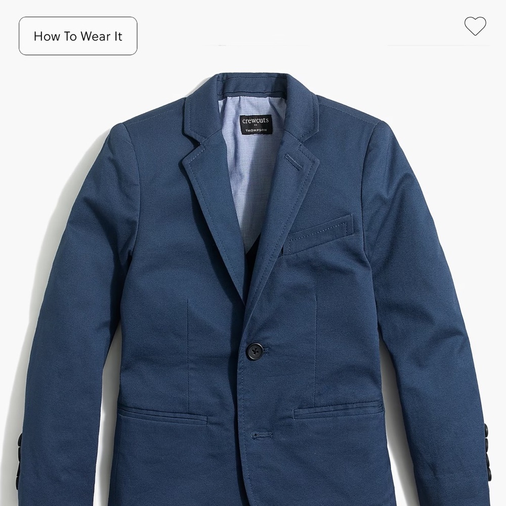 Crewcuts Boys' Thompson suit jacket in flex chino (Navy Blue Blazer) Size 4-5